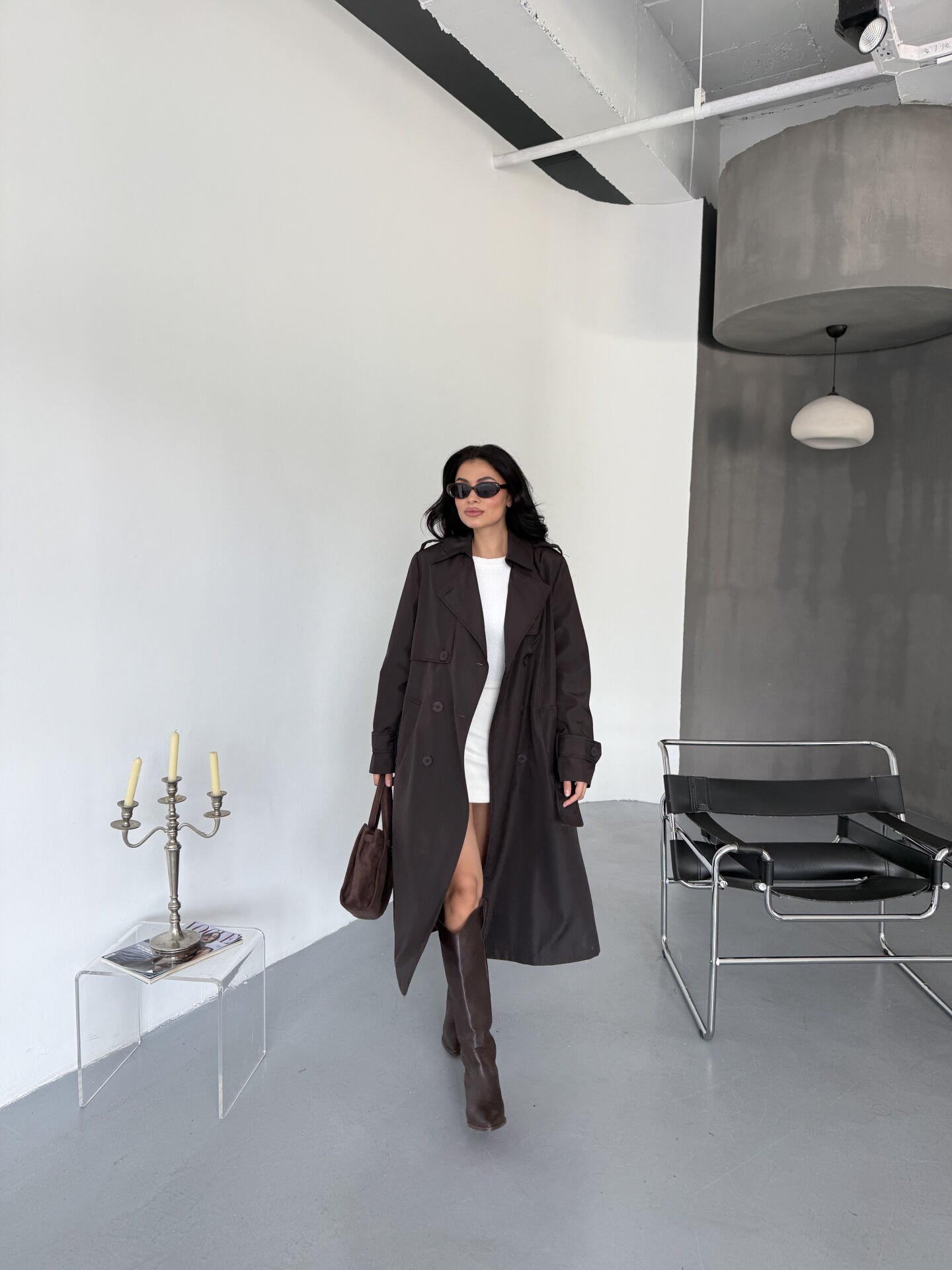 Astarlı Düğme Detay Trençkot M - kahverengi