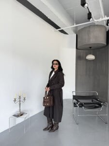 Astarlı Düğme Detay Trençkot L - kahverengi