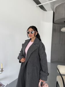 Astarlı Kaşe Kaban L - gri