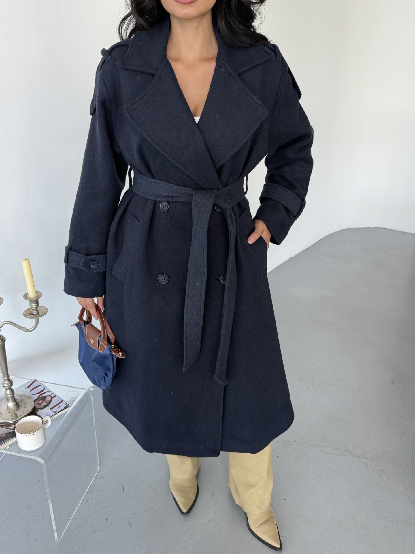 Astarlı Kaşe Kaban L - lacivert