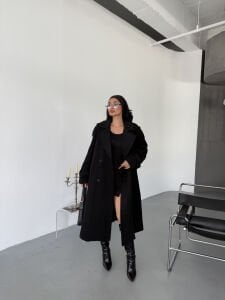 Astarlı Kaşe Kaban L - siyah