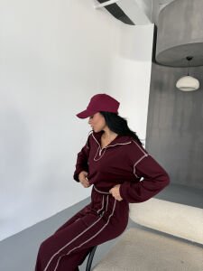 Oysho Çizgi Detay Takım S - bordo