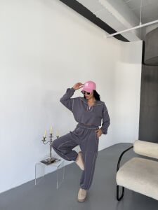 Oysho Çizgi Detay Takım S - gri