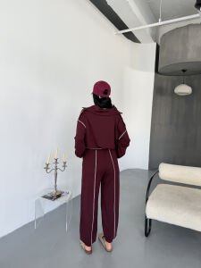 Oysho Çizgi Detay Takım M - bordo