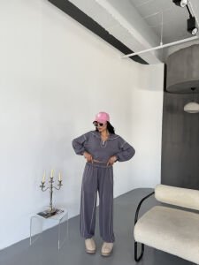 Oysho Çizgi Detay Takım M - gri