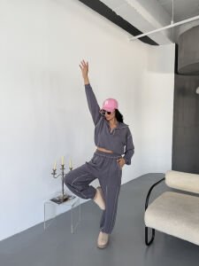 Oysho Çizgi Detay Takım L - gri