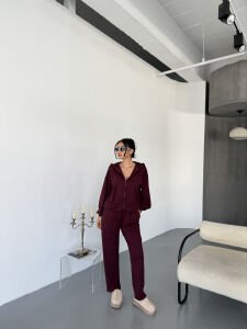 Oysho Fermuarlı Takım L - bordo