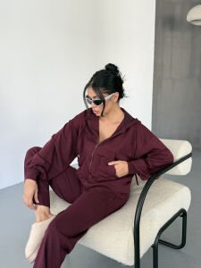 Oysho Fermuarlı Takım L - bordo