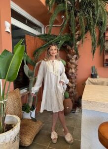 242-6013 Elbise M - krem