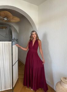 252-6023 Elbise L - bordo