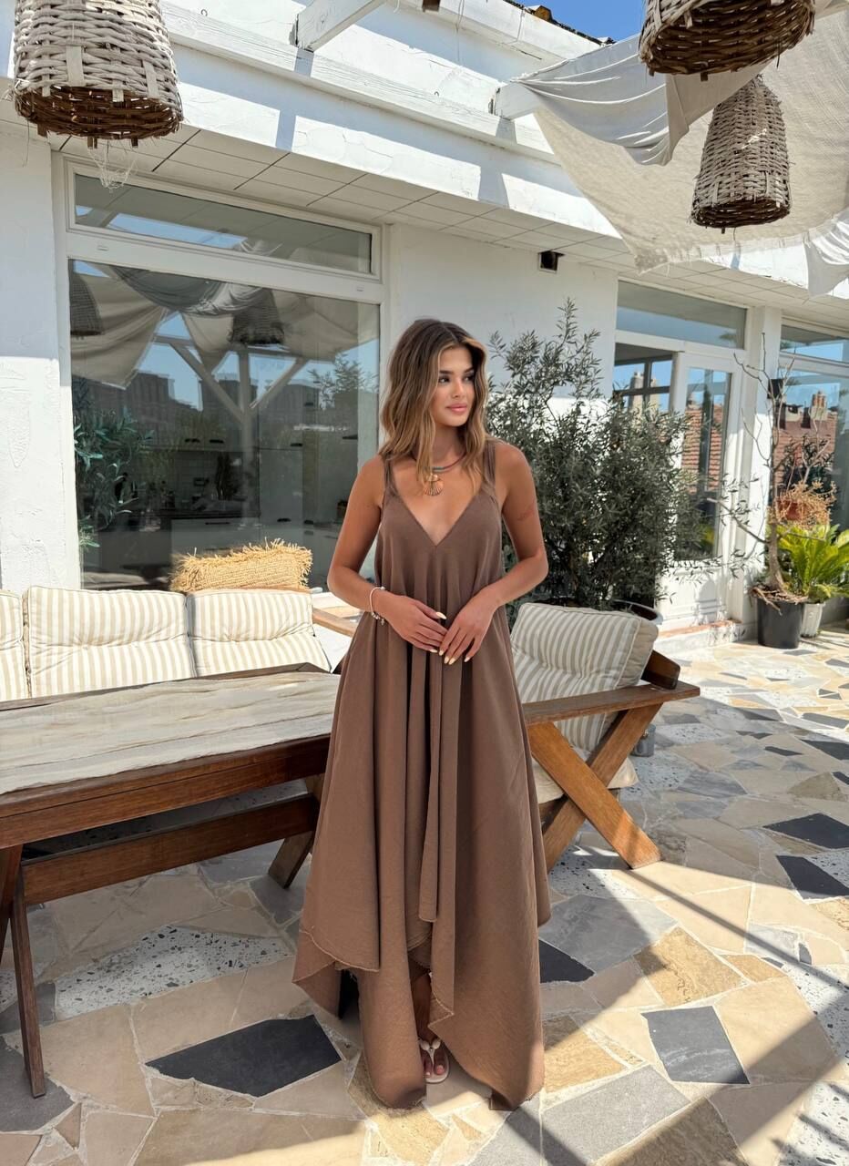 252-6026 Elbise S - kahverengi