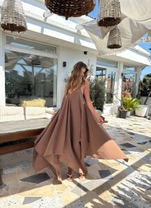 252-6026 Elbise S - kahverengi