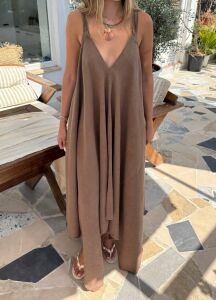 252-6026 Elbise M - kahverengi