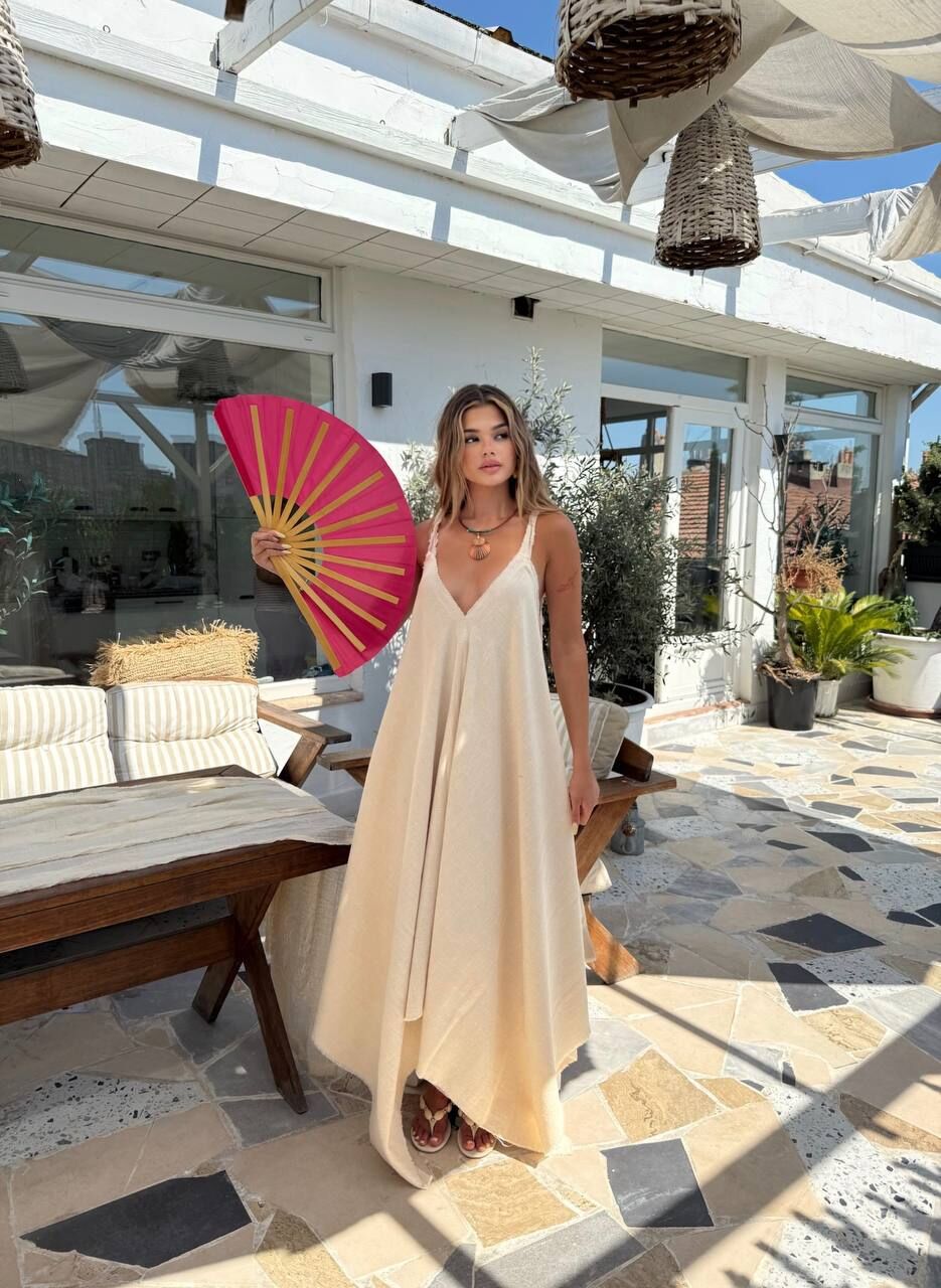 252-6026 Elbise S - krem