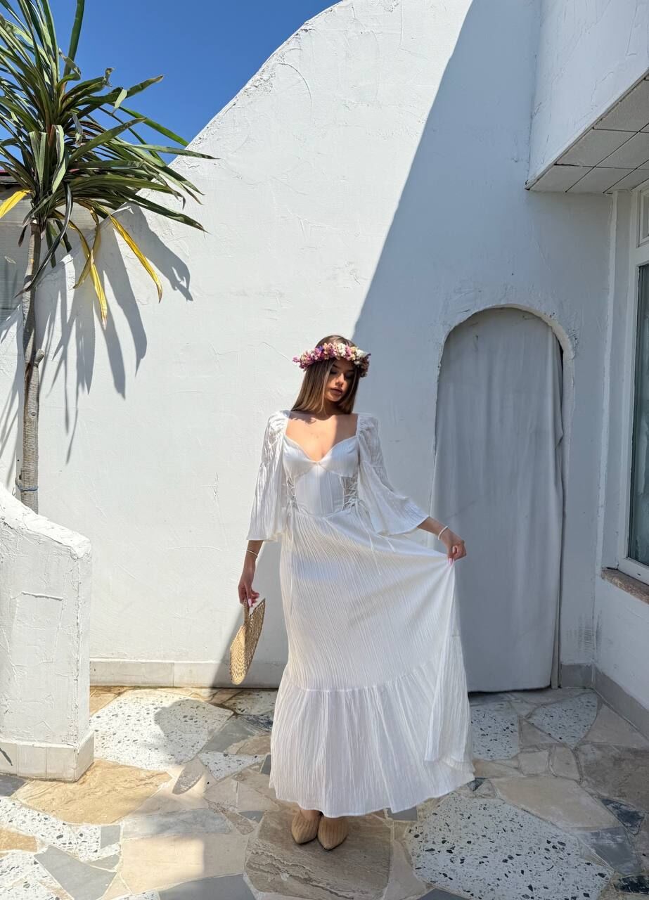 232-6014 Elbise S - beyaz