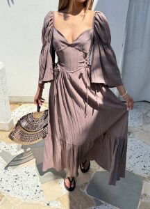 232-6014 Elbise S - kahverengi