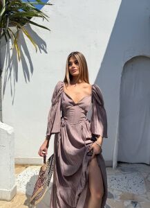 232-6014 Elbise M - kahverengi